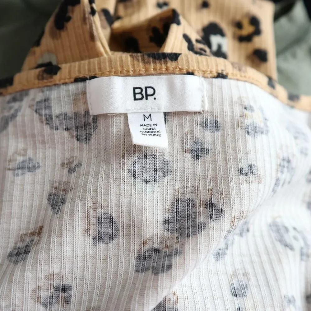 Nwt Nordstrom Bp. Cropped Rib Cardigan & Camisole leopard print - Picture 7 of 12